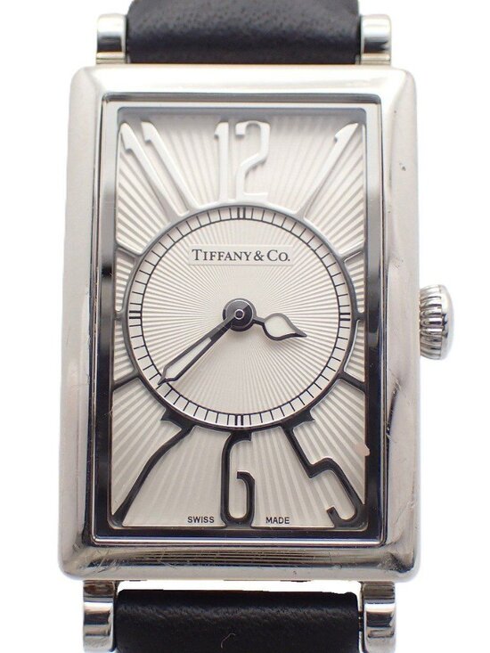 Tiffany & Co Gallery Quartz Watch White Dial Leather Strap Pawn main image 4
